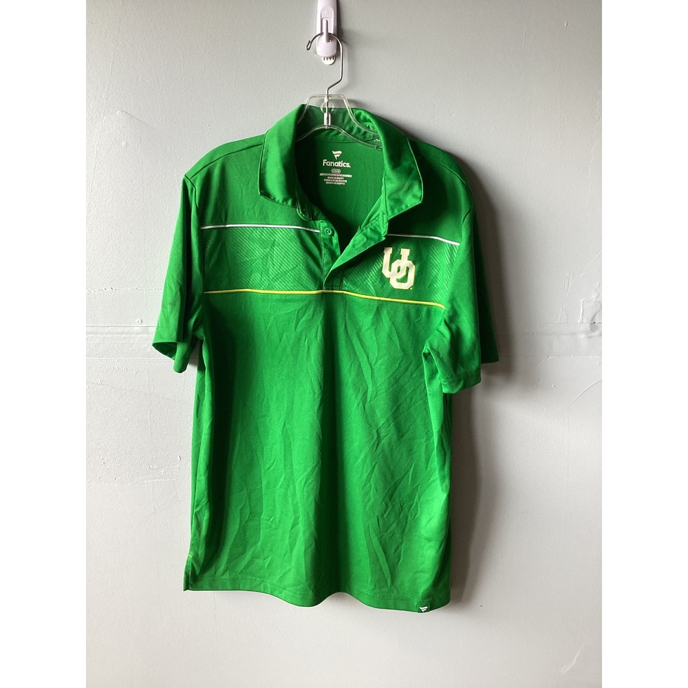 Fanatics Oregon Ducks Mens Green Short Sleeve Polo Shirt Large UO Logo NCAA